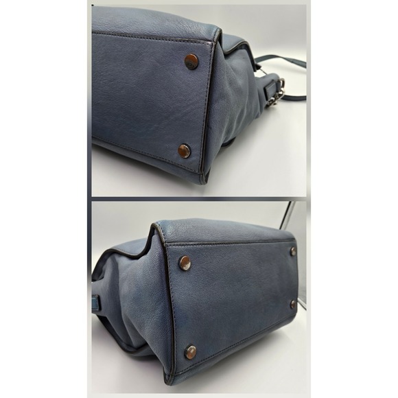 MICHAEL‎ KORS Medium Satchel Handbag Blue Leather Top Handle Shoulder Bag - Picture 6 of 11